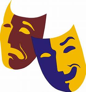 drawing of happy and sad drama masks